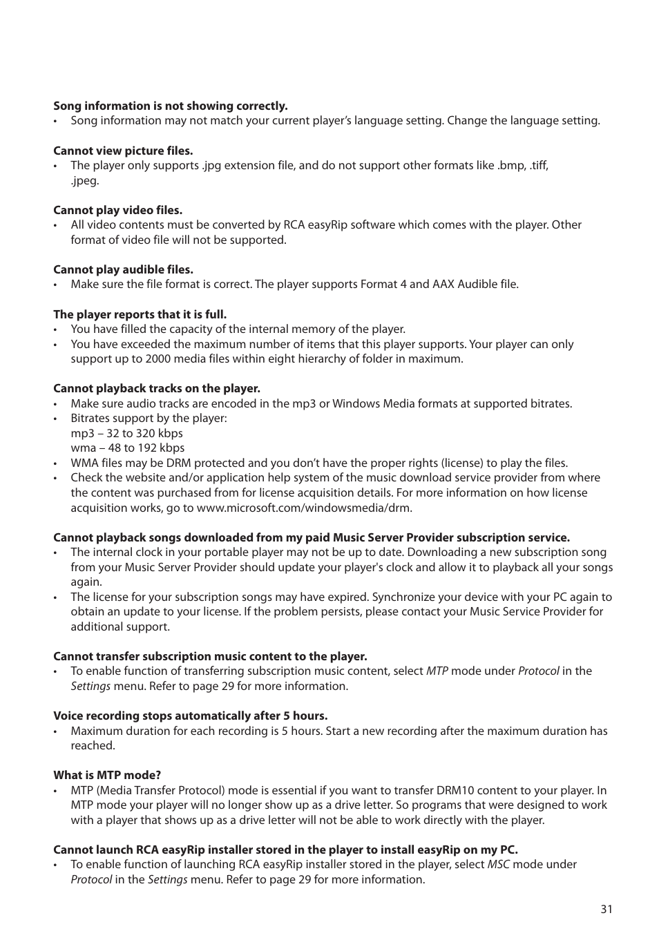 RCA M45 User Manual | Page 32 / 36