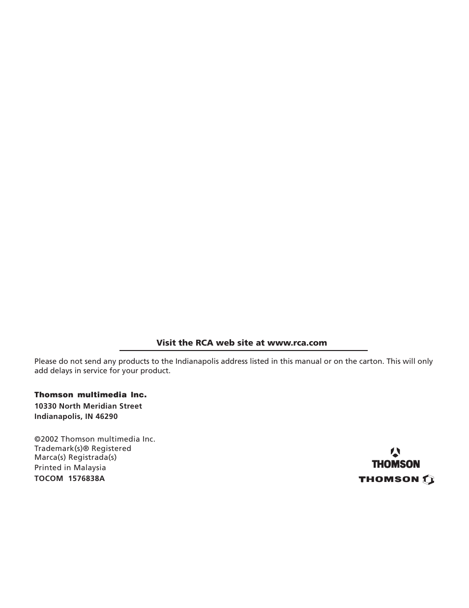 RCA TV/Radio/CD Player User Manual | Page 24 / 24