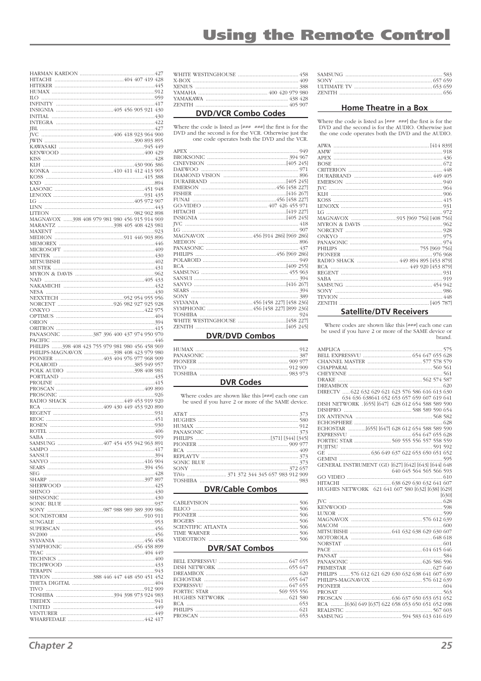Using the remote control, Chapter 2 25 | RCA L37WD250 User Manual | Page 25 / 52