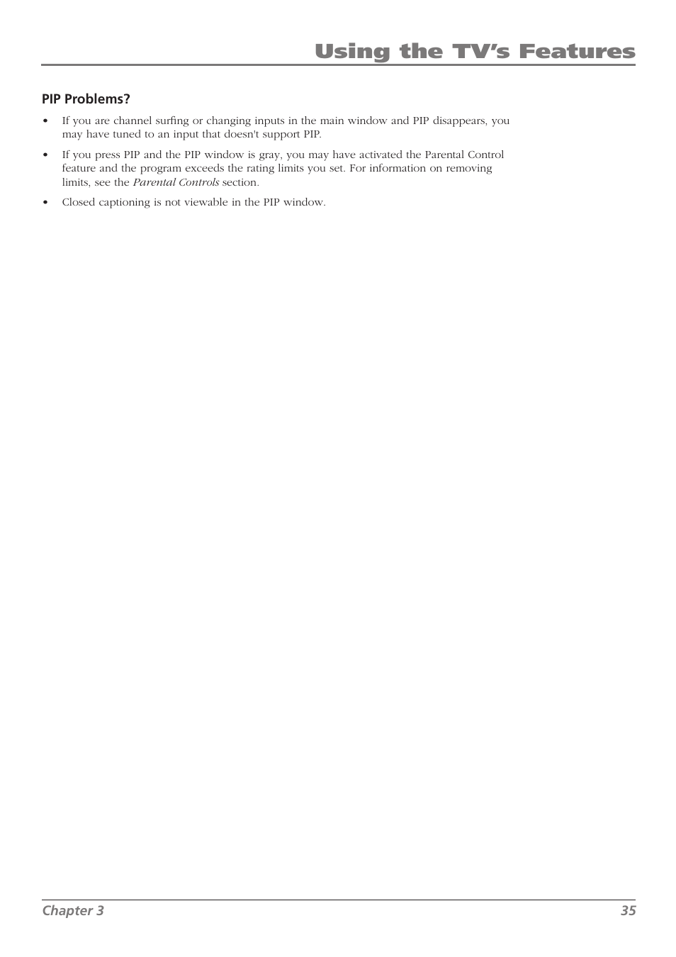 Using the tv’s features | RCA L37WD250 User Manual | Page 35 / 52