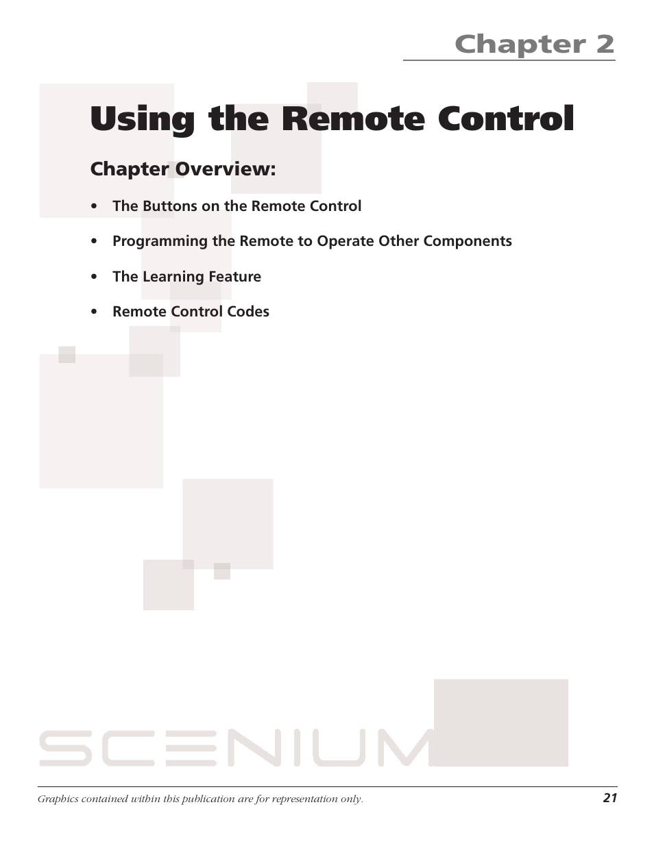 Chapter 2: using the remote control, Using the remote control, Chapter 2 | Chapter overview | RCA Scenium D44LPW134 User Manual | Page 23 / 64