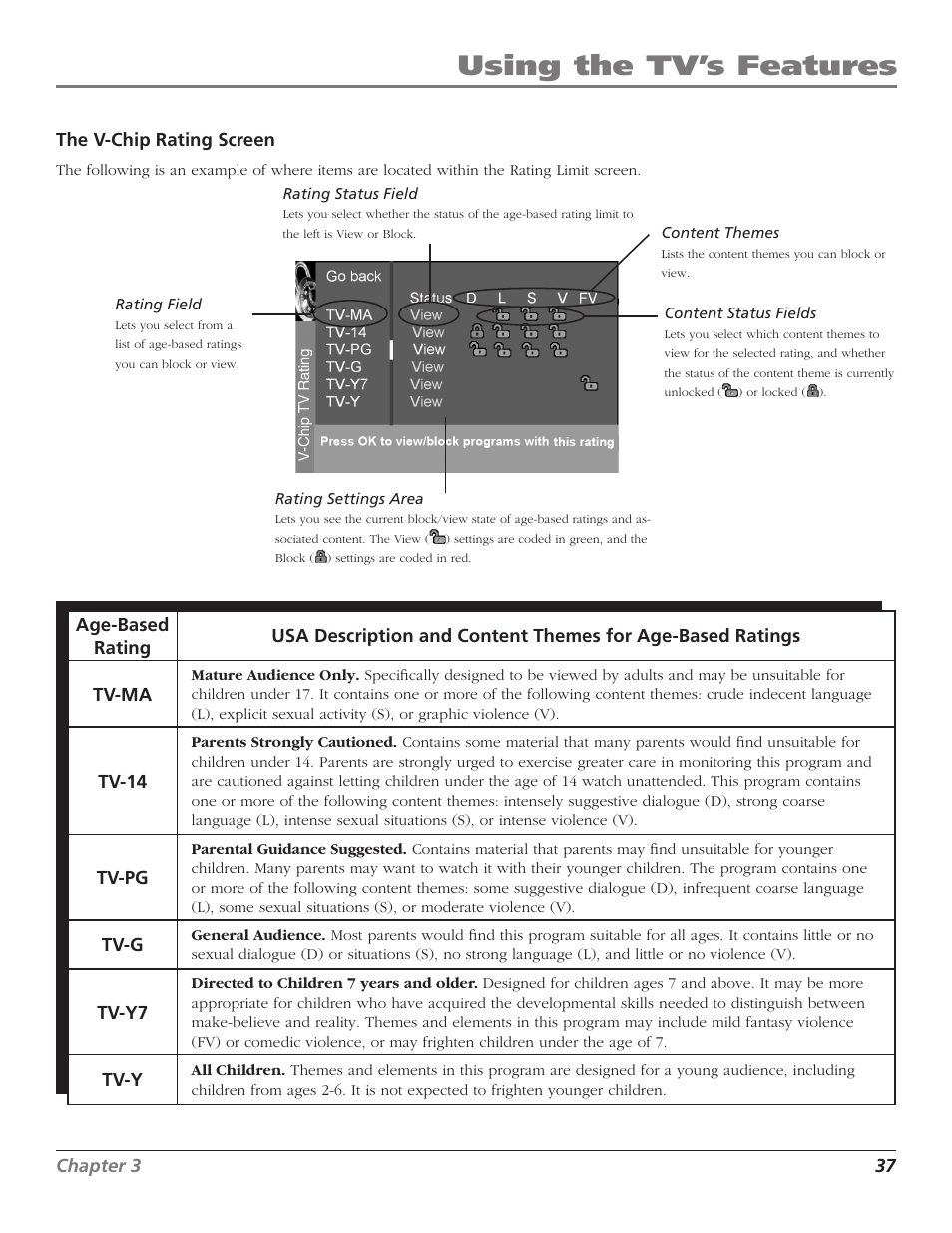 Using the tv’s features | RCA Scenium D44LPW134 User Manual | Page 39 / 64