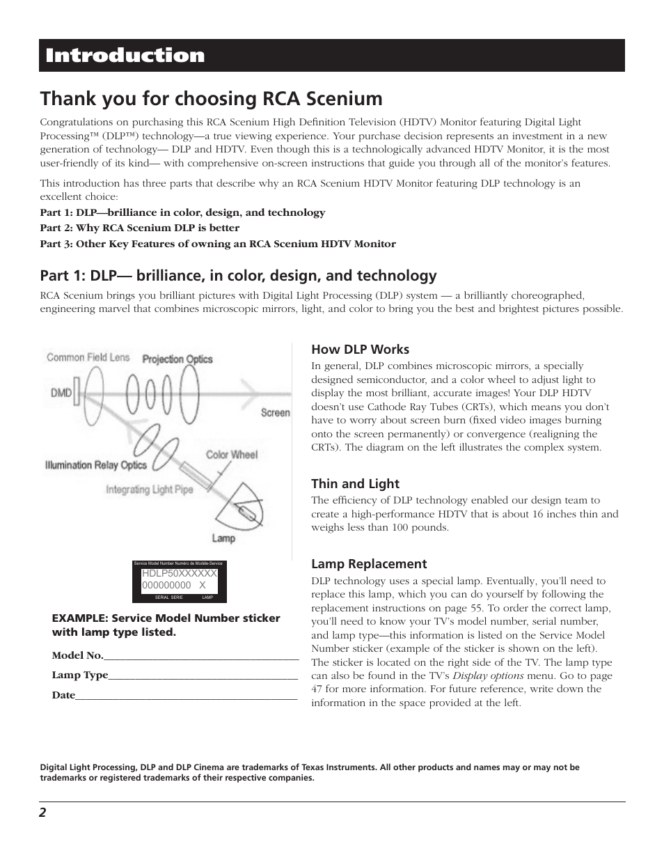 Introduction | RCA Scenium D44LPW134 User Manual | Page 4 / 64