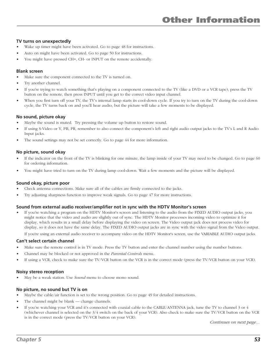 Other information | RCA Scenium D44LPW134 User Manual | Page 55 / 64