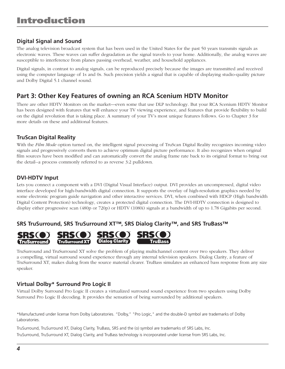 Introduction | RCA Scenium D44LPW134 User Manual | Page 6 / 64