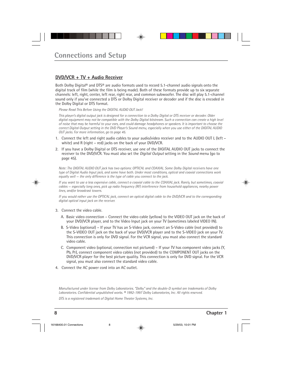 Connections and setup | RCA DVD/VCR User Manual | Page 12 / 68