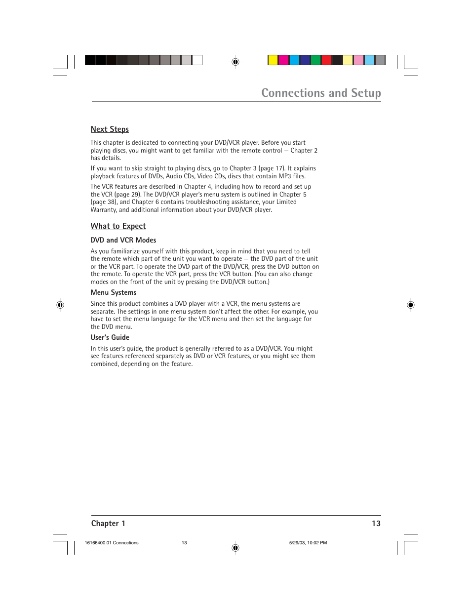 Connections and setup | RCA DVD/VCR User Manual | Page 17 / 68