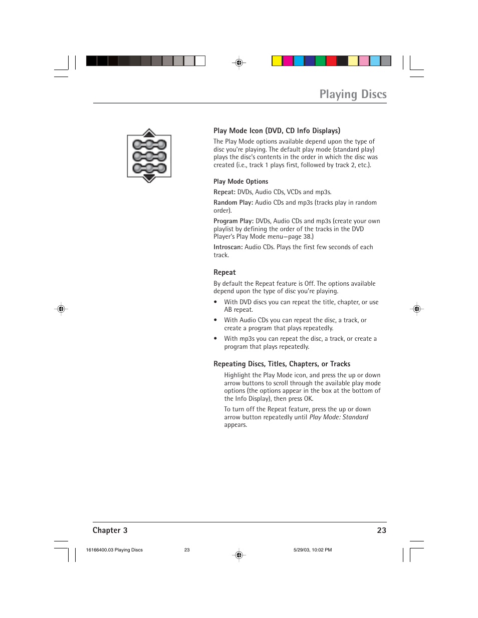 Playing discs | RCA DVD/VCR User Manual | Page 27 / 68