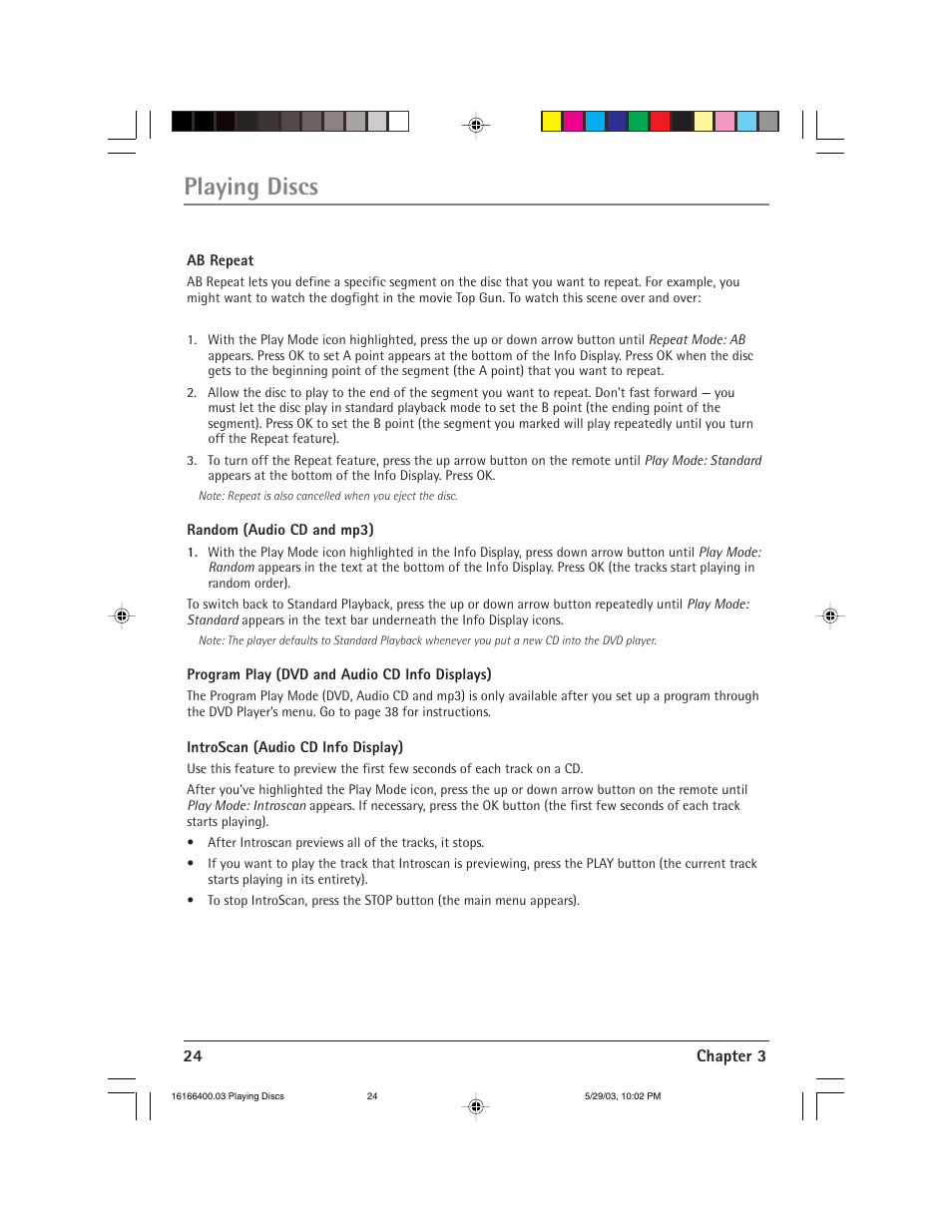 Playing discs | RCA DVD/VCR User Manual | Page 28 / 68