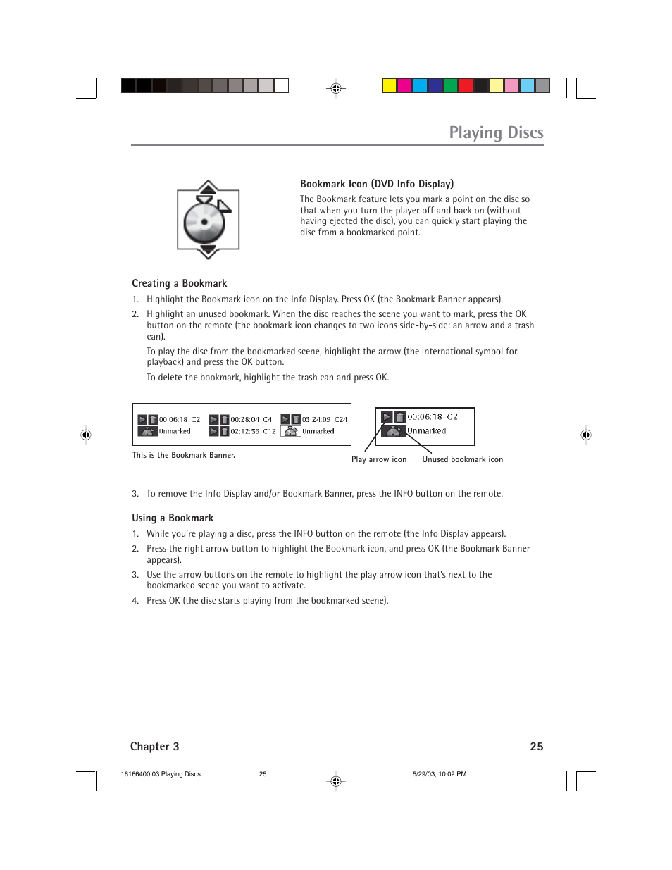 Playing discs | RCA DVD/VCR User Manual | Page 29 / 68