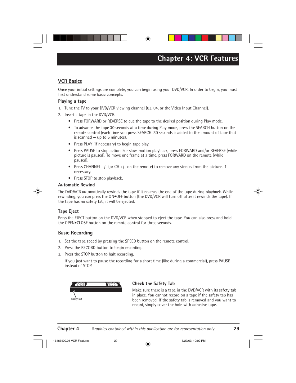 Chapter 4: vcr features | RCA DVD/VCR User Manual | Page 33 / 68