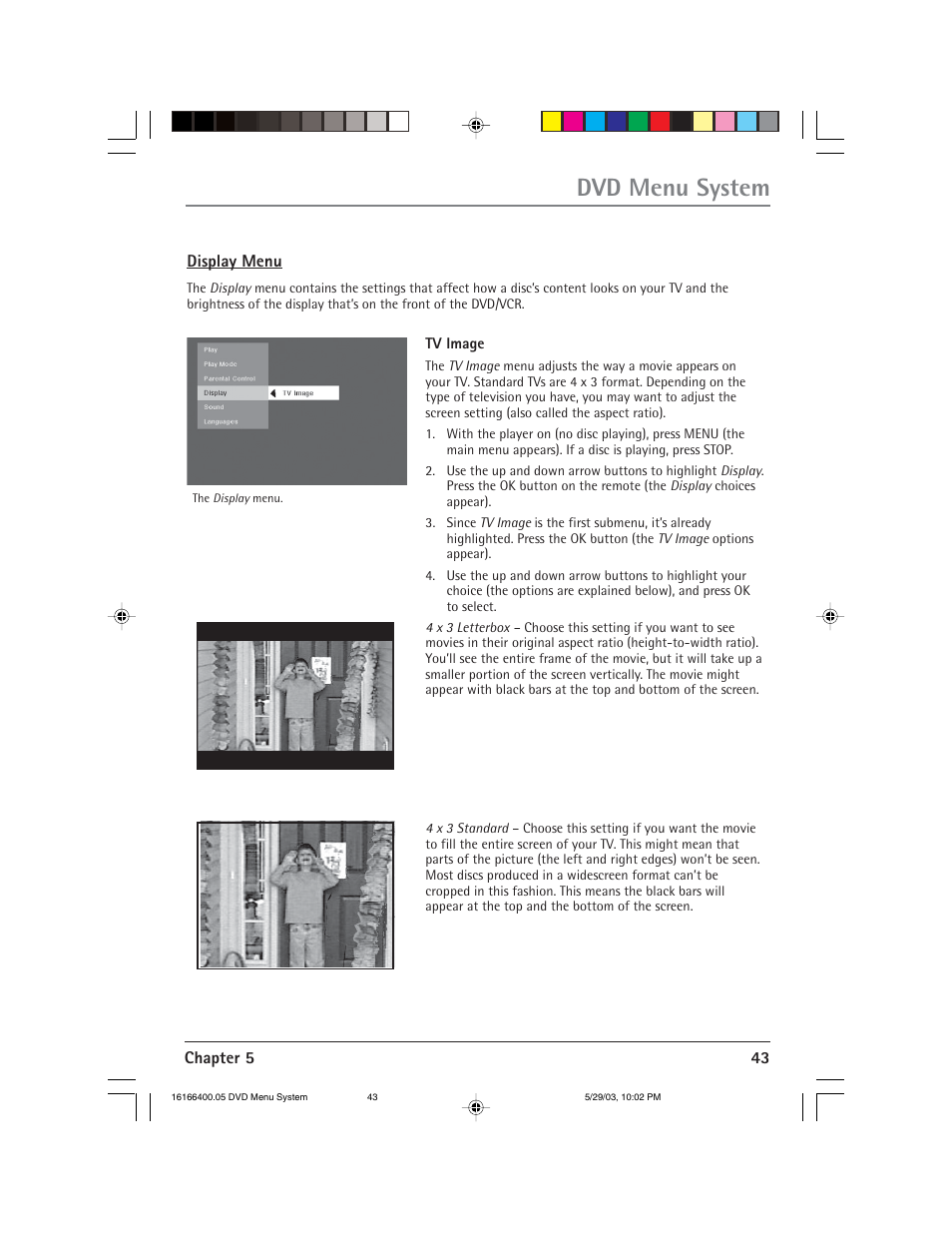 Dvd menu system | RCA DVD/VCR User Manual | Page 47 / 68