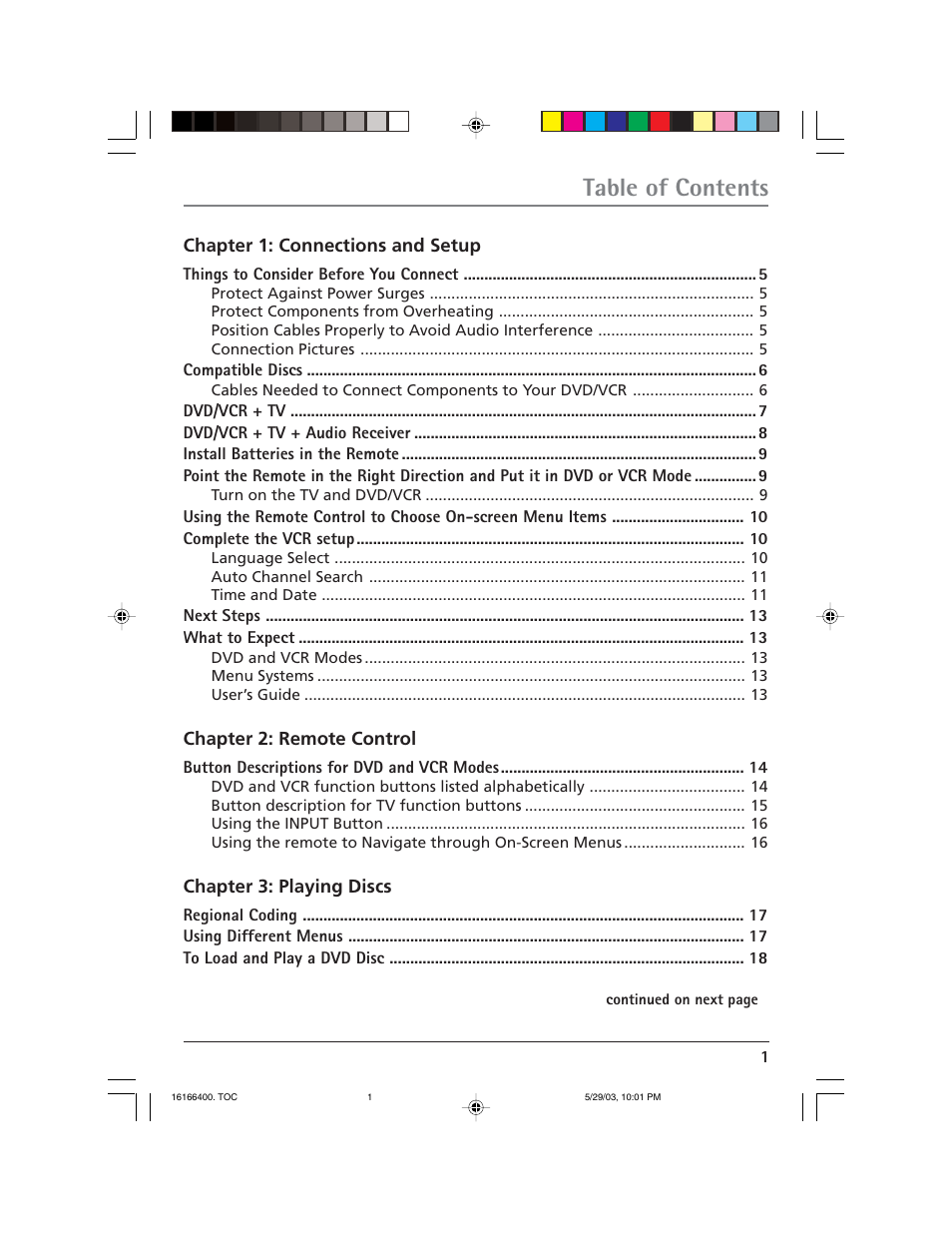 RCA DVD/VCR User Manual | Page 5 / 68