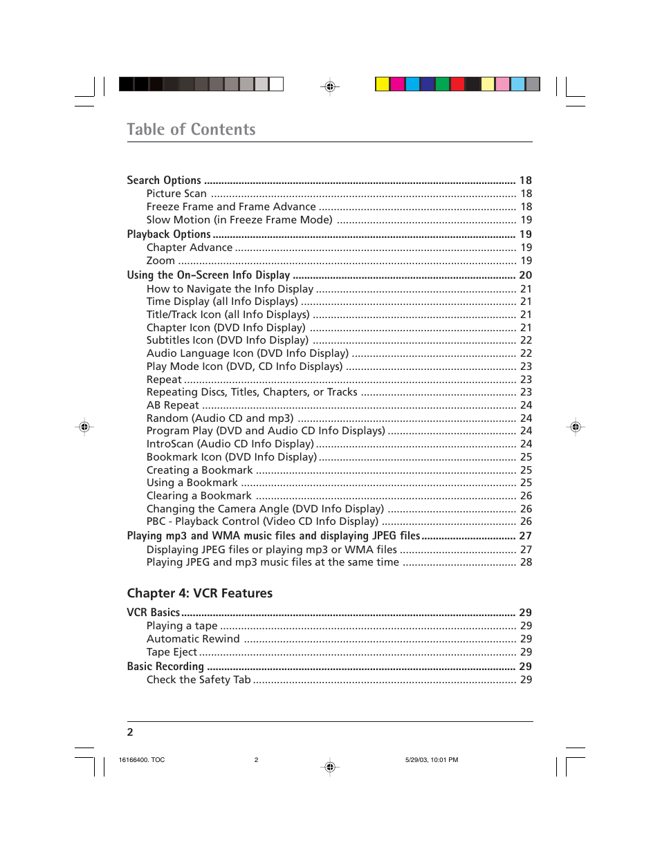 RCA DVD/VCR User Manual | Page 6 / 68