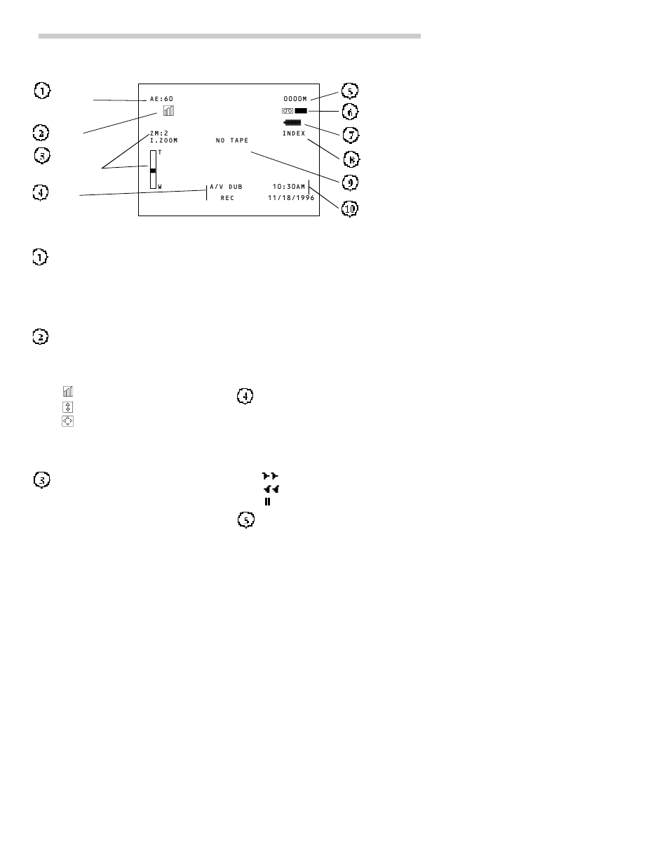 Displays in viewfinder | RCA CC437 User Manual | Page 26 / 72