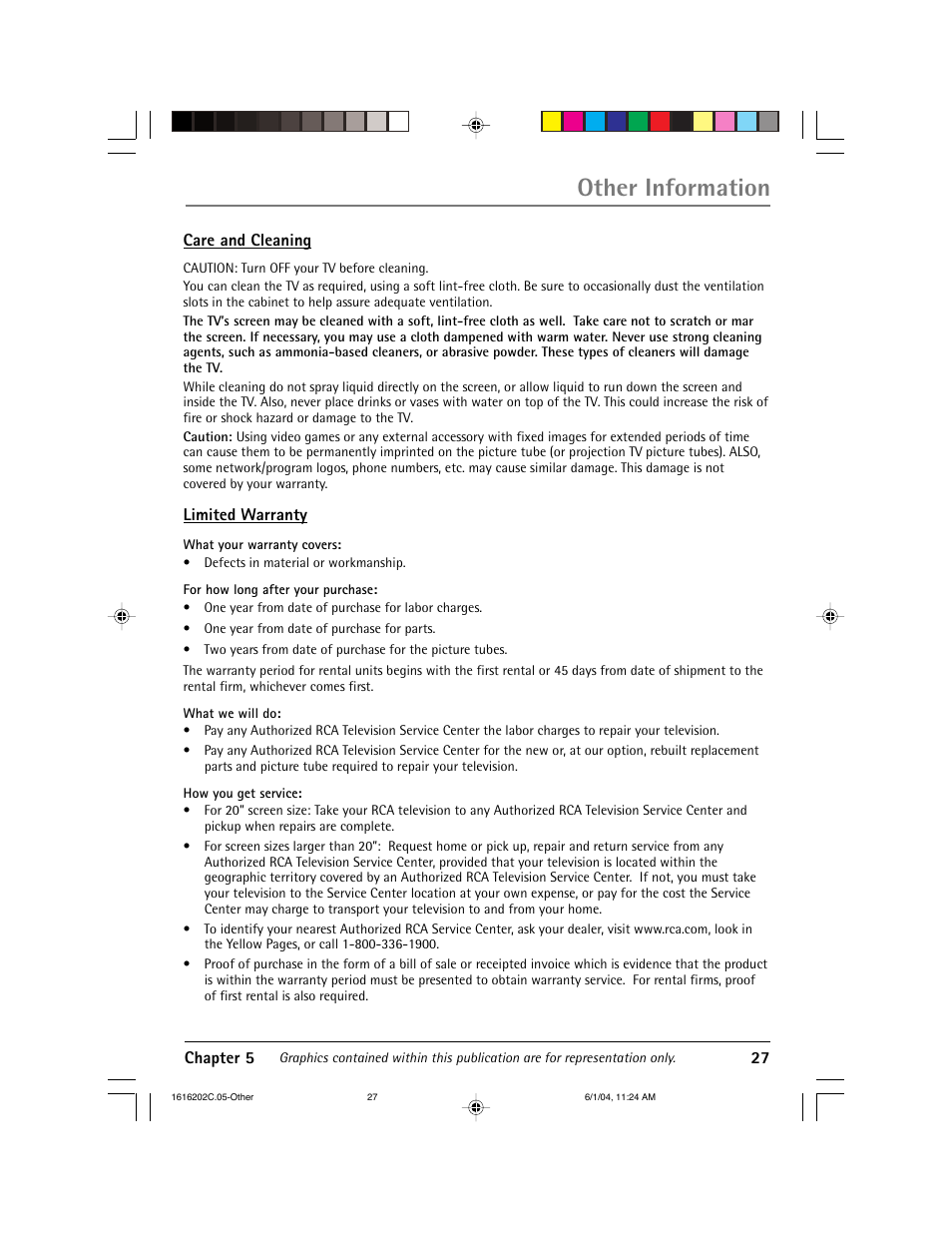 Other information | RCA 20F410T User Manual | Page 29 / 32