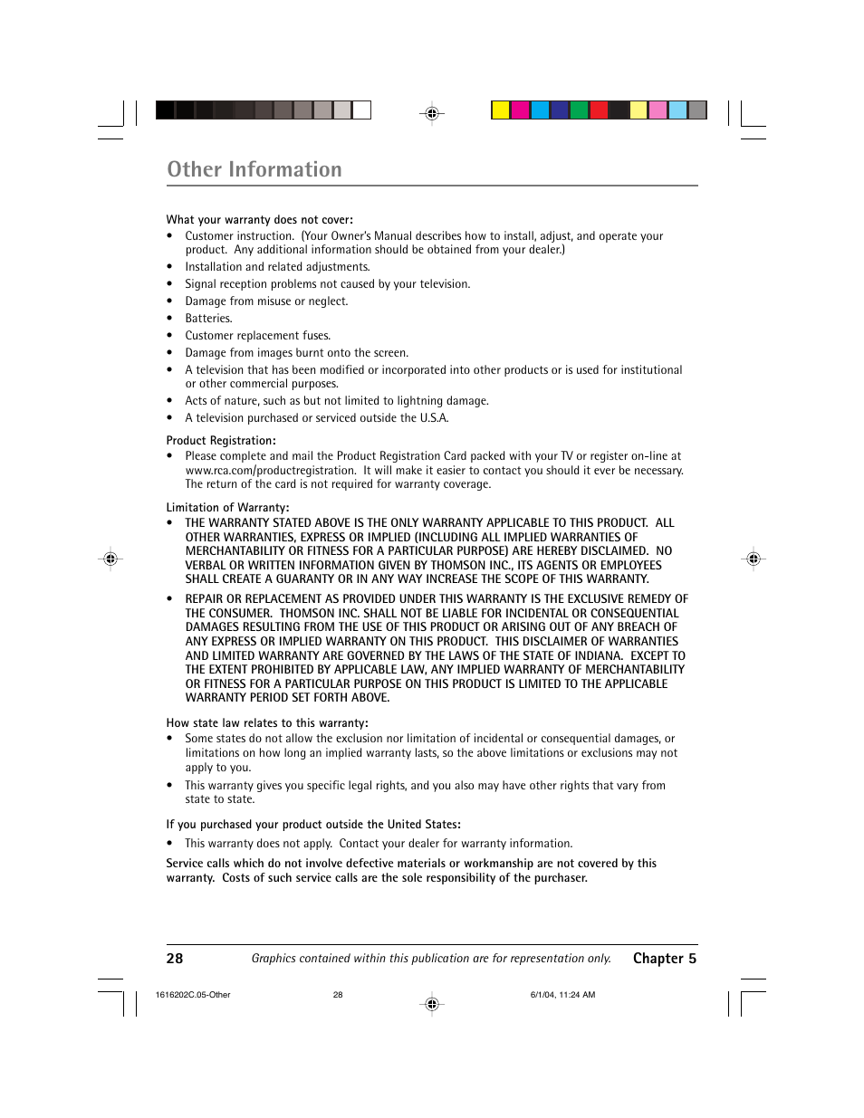 Other information | RCA 20F410T User Manual | Page 30 / 32