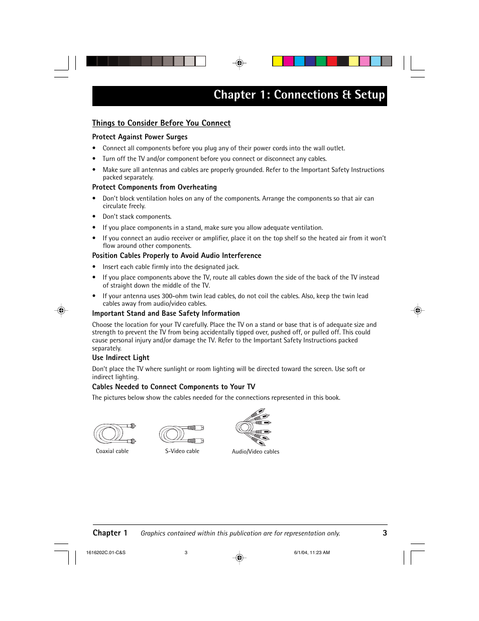 Chapter 1: connections & setup | RCA 20F410T User Manual | Page 5 / 32