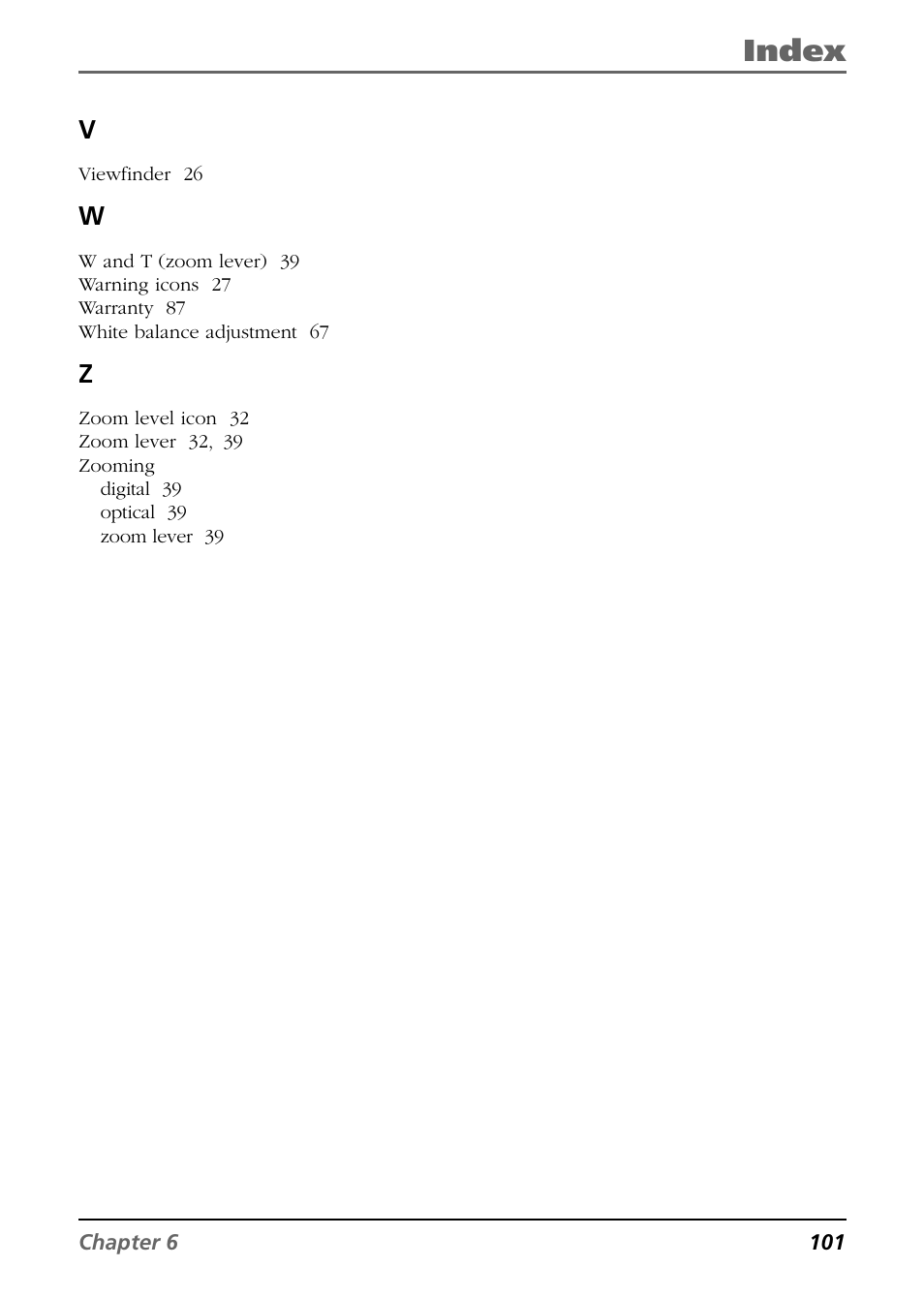 Index | RCA CC6254 User Manual | Page 103 / 104