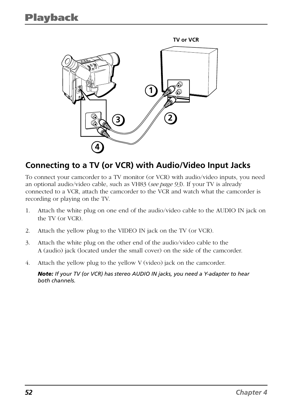 Playback, 52 chapter 4 | RCA CC6254 User Manual | Page 54 / 104