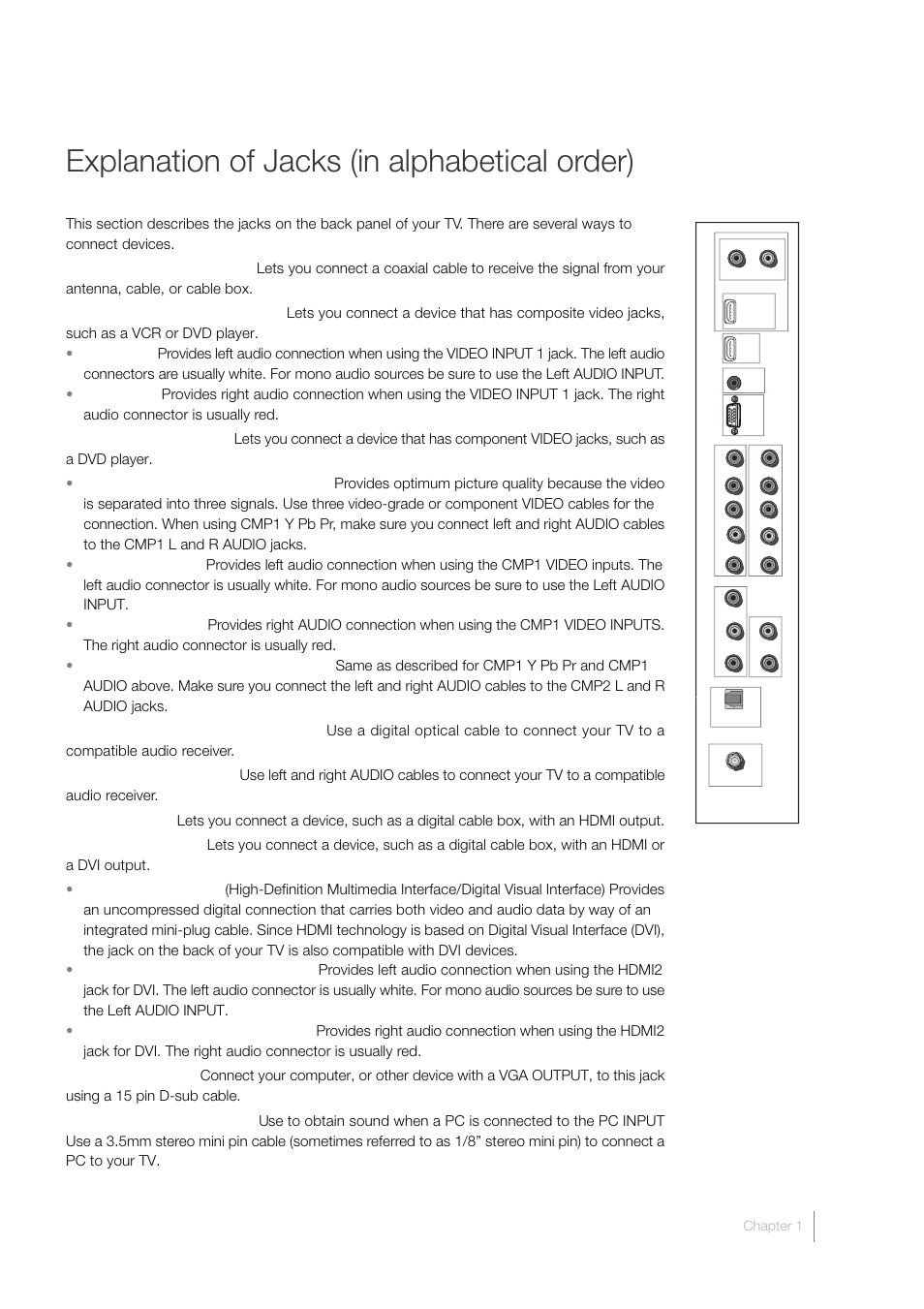 Explanation of jacks (in alphabetical order) | RCA L46FHD35 User Manual | Page 19 / 52