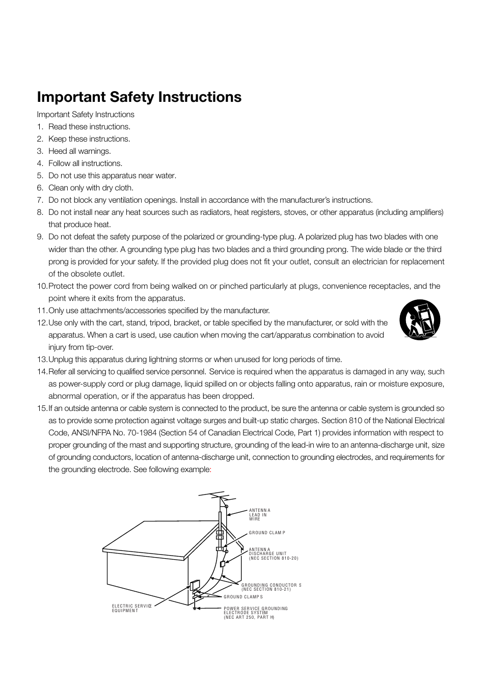 Important safety instructions | RCA L46FHD35 User Manual | Page 3 / 52