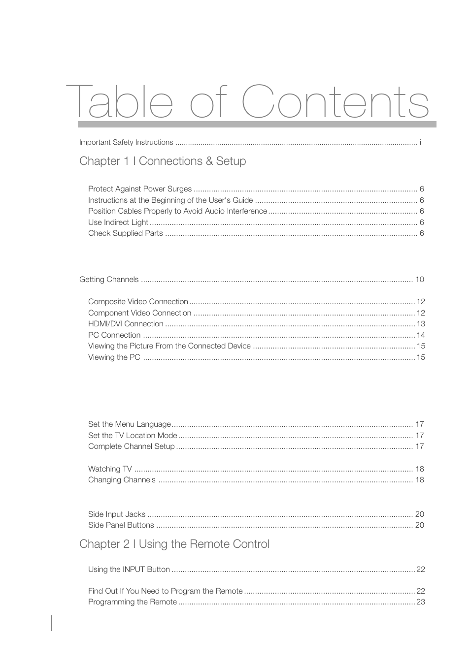 RCA L46FHD35 User Manual | Page 4 / 52