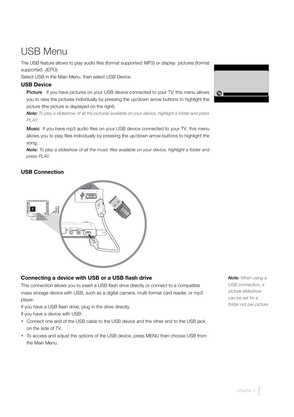 Usb menu | RCA L46FHD35 User Manual | Page 41 / 52