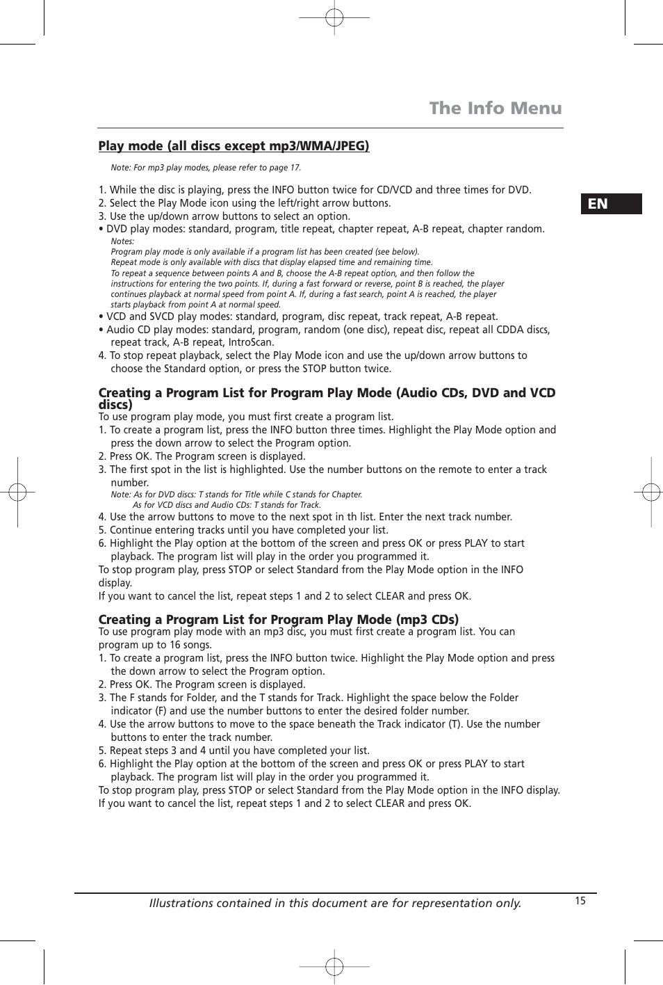 The info menu | RCA RTD206 User Manual | Page 17 / 32