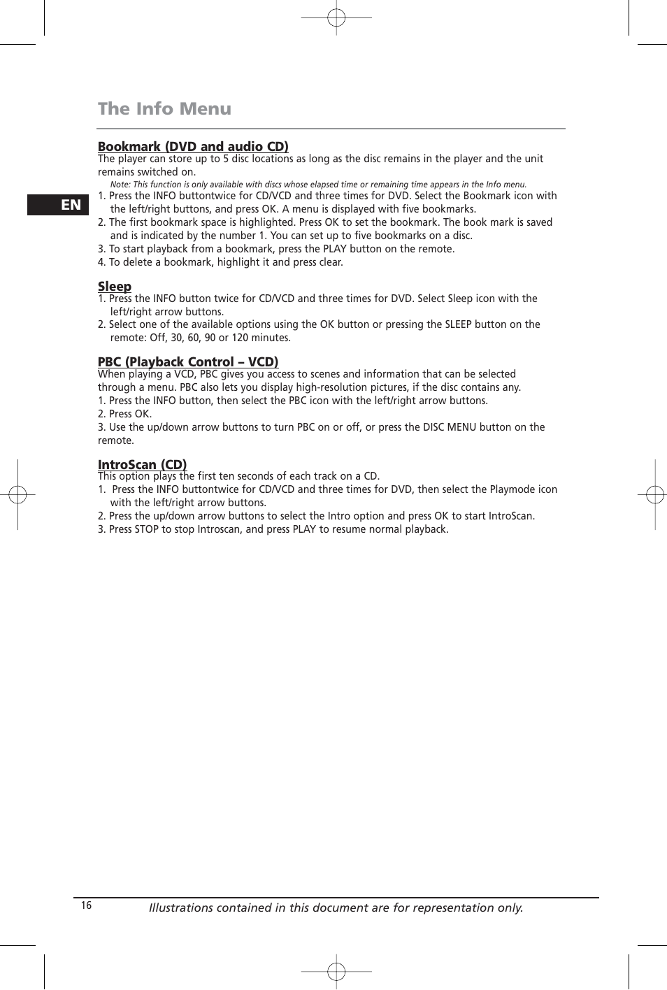 The info menu | RCA RTD206 User Manual | Page 18 / 32