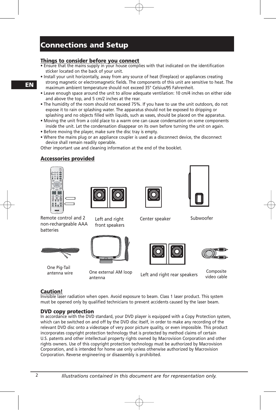 Connections and setup | RCA RTD206 User Manual | Page 4 / 32