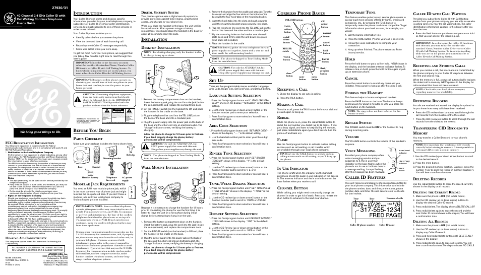 RCA 27930/31 User Manual | 2 pages