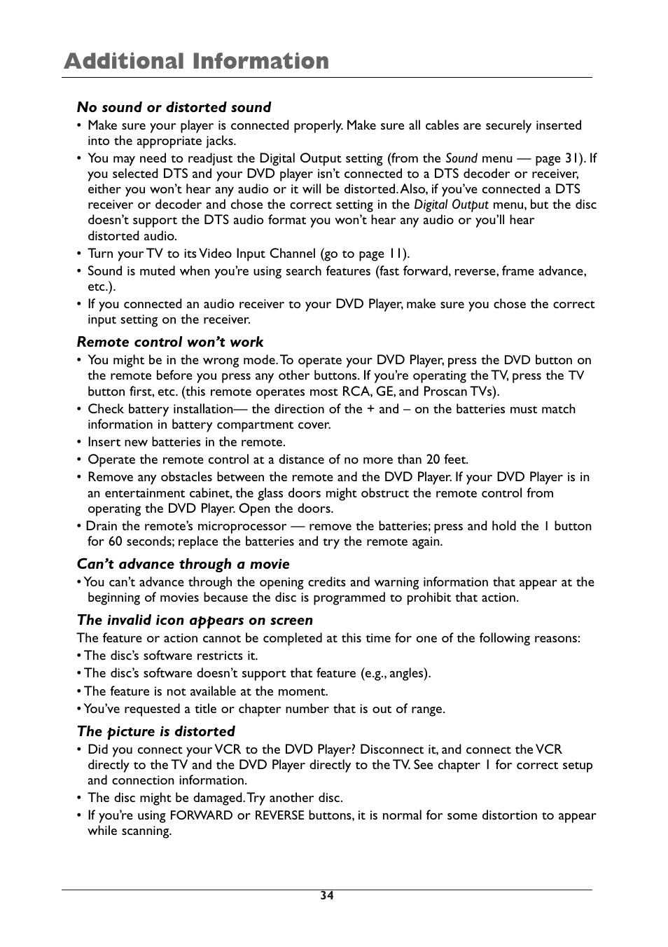 Additional information | RCA DRC105N User Manual | Page 34 / 40