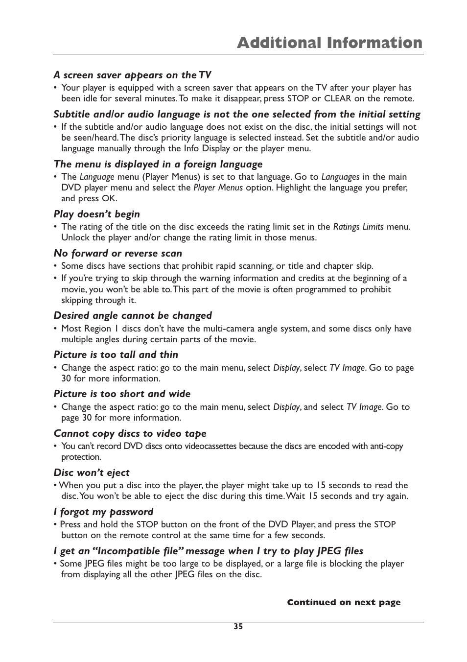 Additional information | RCA DRC105N User Manual | Page 35 / 40