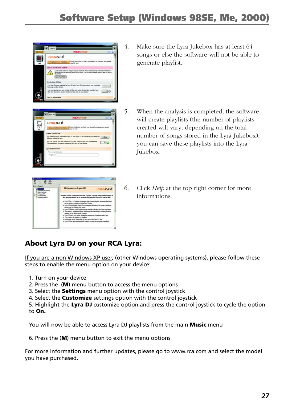 RCA Lyra RD2763FM User Manual | Page 27 / 62