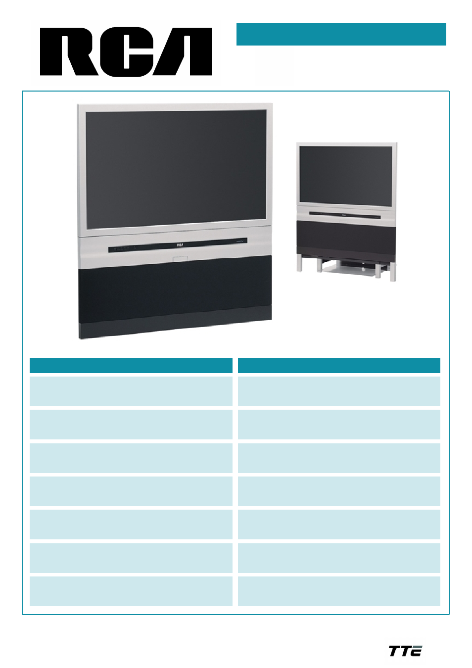RCA HD52W64 User Manual | 2 pages