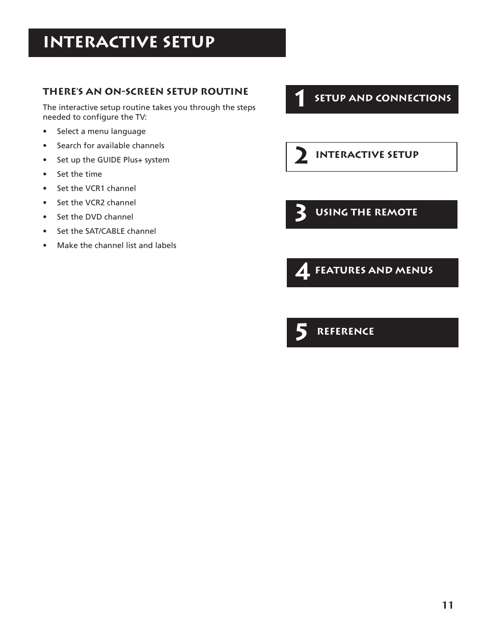 Interactive setup | RCA P46920BL  EN User Manual | Page 11 / 48