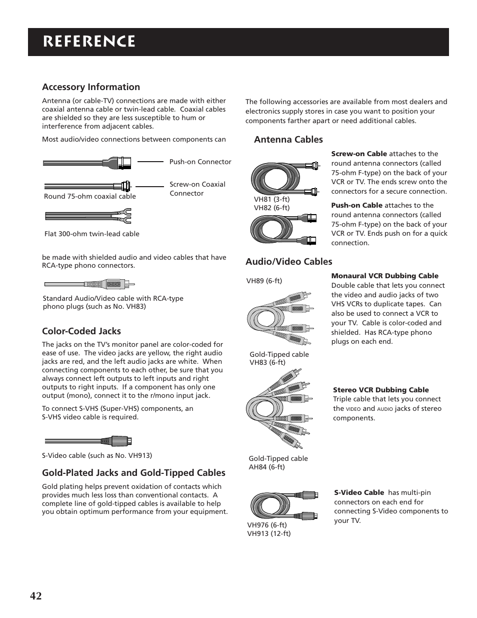 Reference | RCA P46920BL  EN User Manual | Page 42 / 48