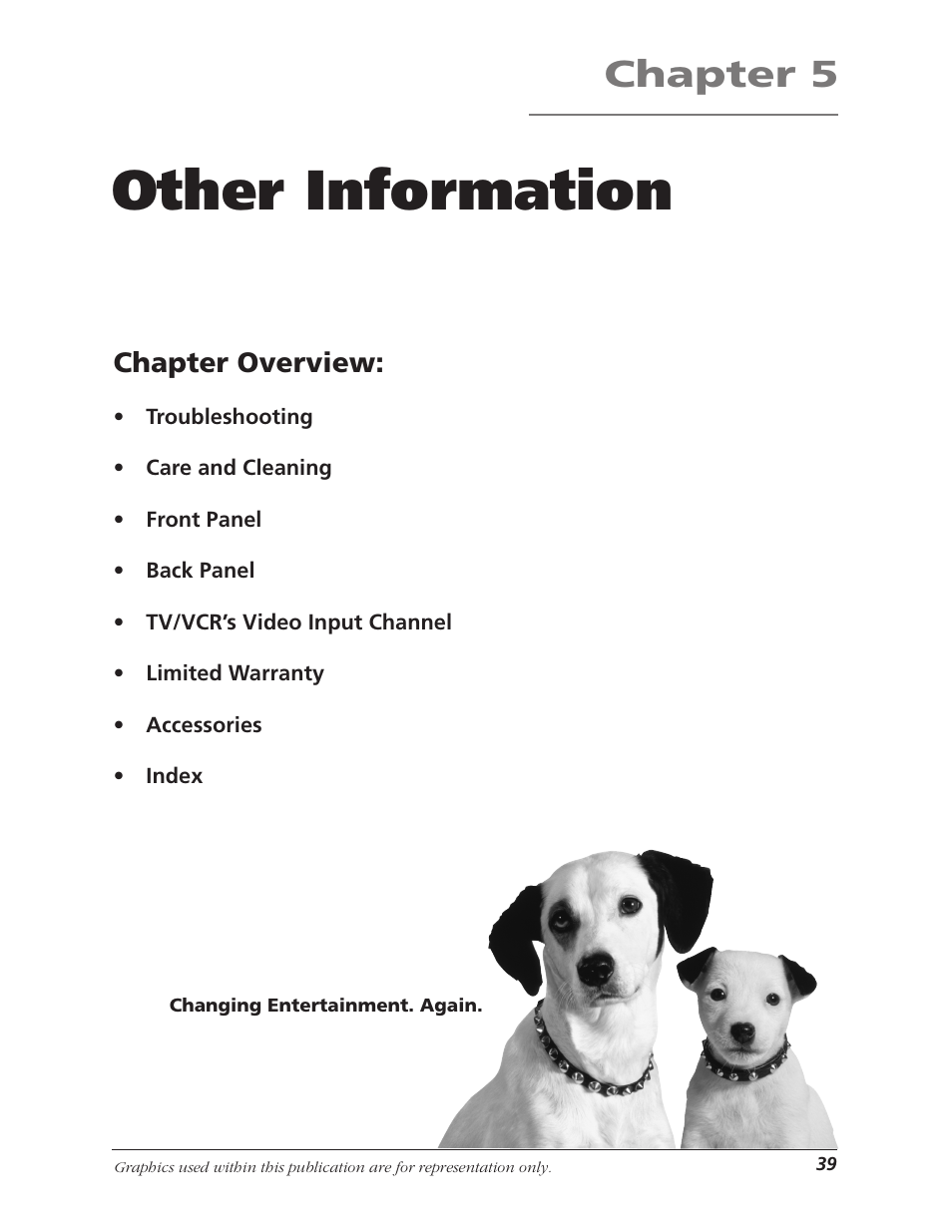 Other information, Chapter 5, Chapter overview | RCA TruFlat T20TF668 User Manual | Page 41 / 56