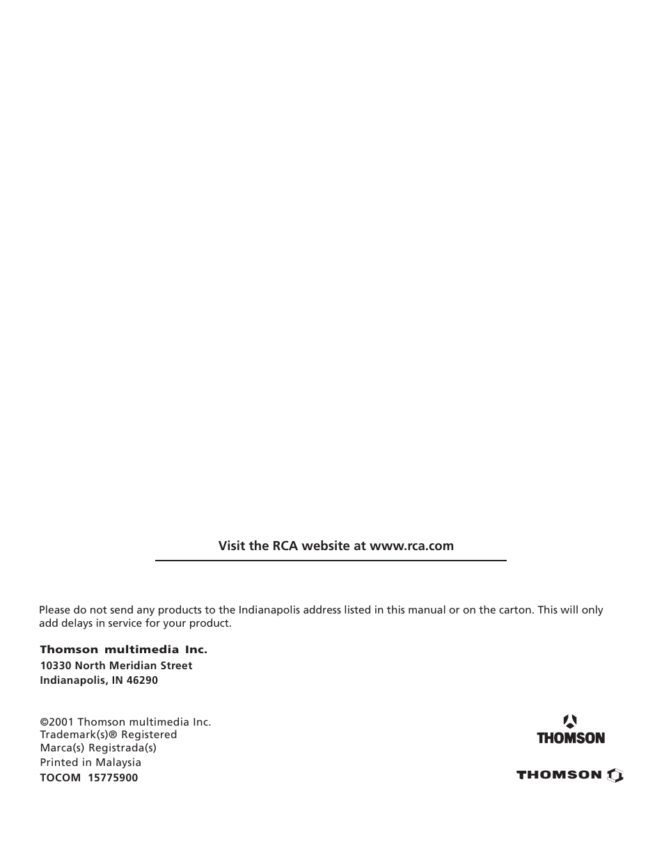 RCA TruFlat T20TF668 User Manual | Page 56 / 56