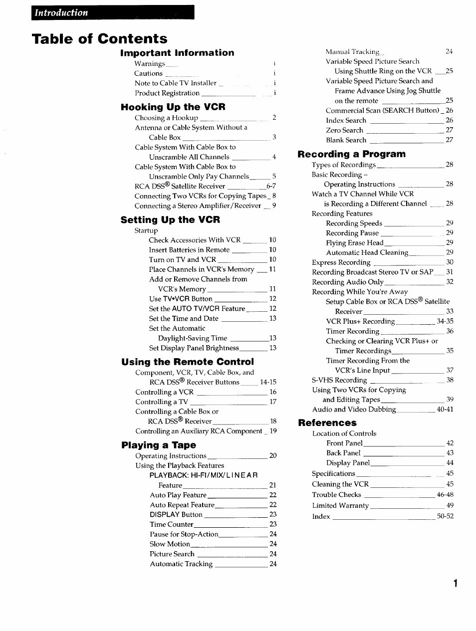 RCA VR725HF User Manual | Page 3 / 56