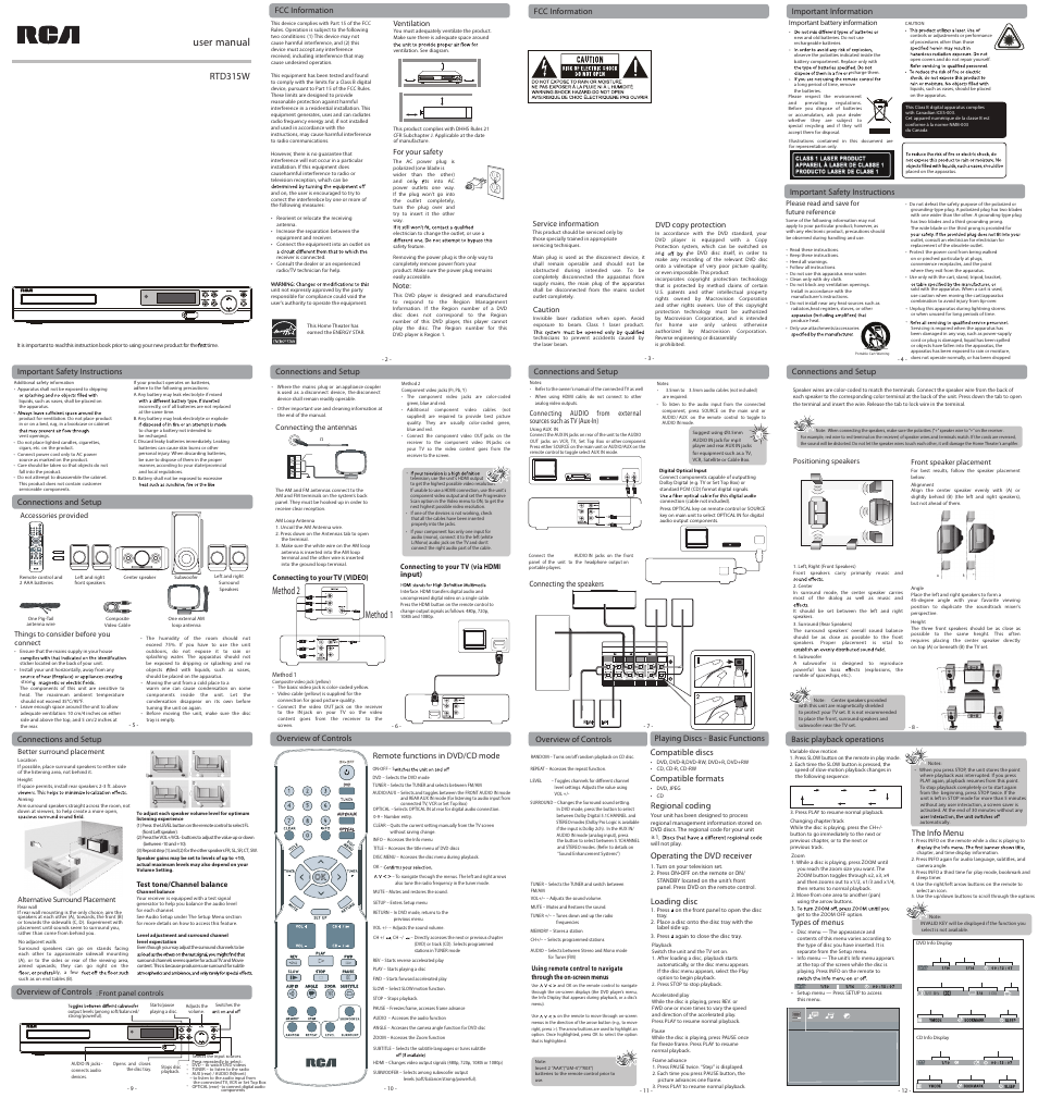 RCA RTD315WR User Manual | 2 pages