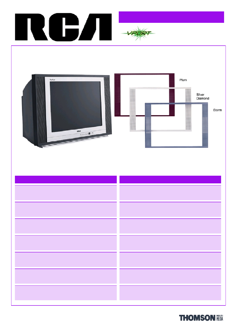 RCA TruFlat F20TF30 User Manual | 2 pages