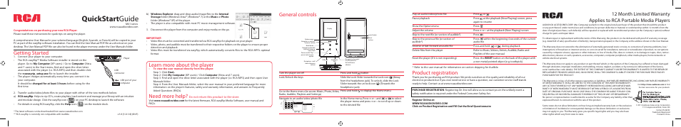 RCA M61 User Manual | 1 page