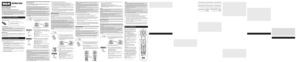 RCA RCR815N User Manual | 4 pages