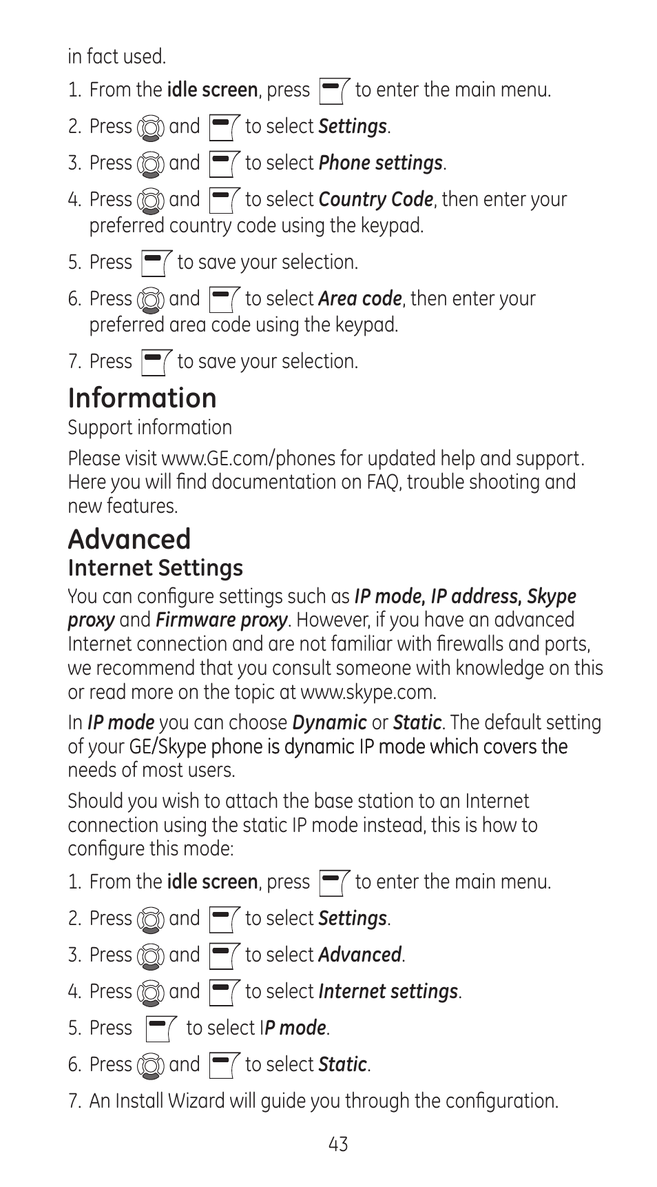 Information, Advanced | RCA 28310 User Manual | Page 43 / 58