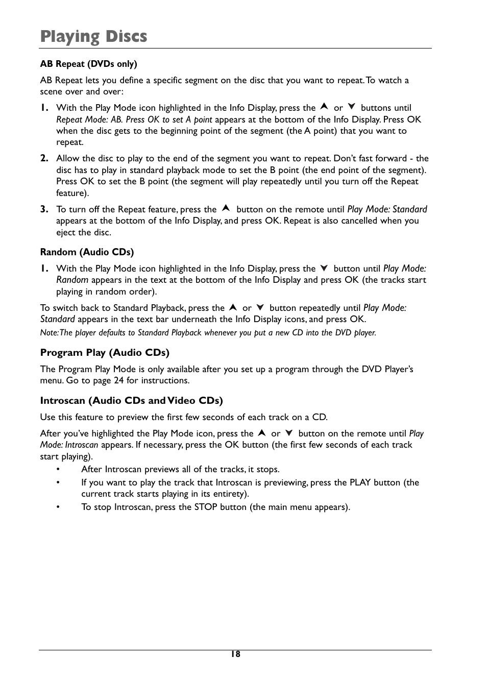 Playing discs | RCA DRC310N User Manual | Page 20 / 44