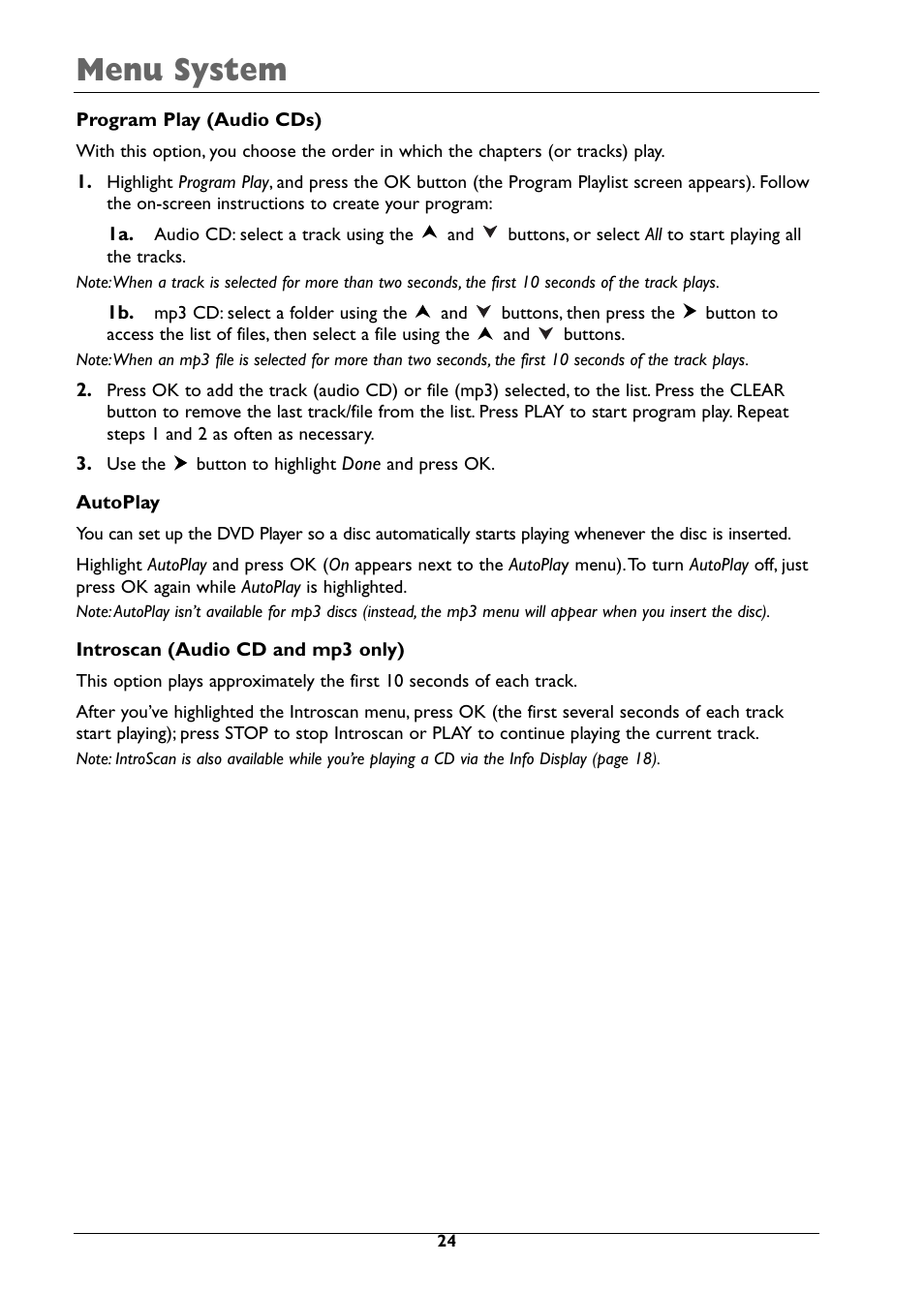 Menu system | RCA DRC310N User Manual | Page 26 / 44