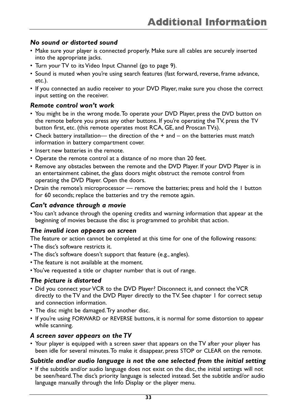 Additional information | RCA DRC310N User Manual | Page 35 / 44