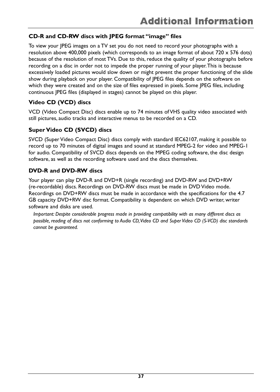 Additional information | RCA DRC310N User Manual | Page 39 / 44